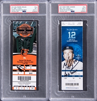 2012 Manny Machado & 2014 Mookie Betts PSA-Graded, Signed & Inscribed MLB Debut Full Tickets - 2 Different (PSA/DNA)